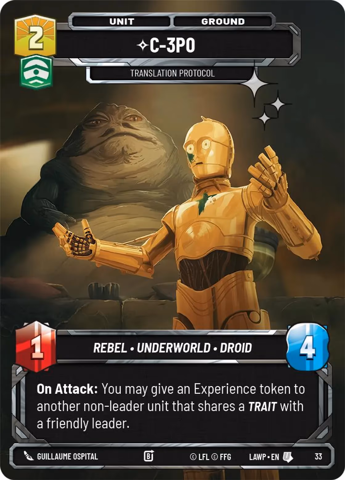 C-3P0 - Translation Protocol LAWOP-33 OP Promo Foil Star Wars Unlimited card