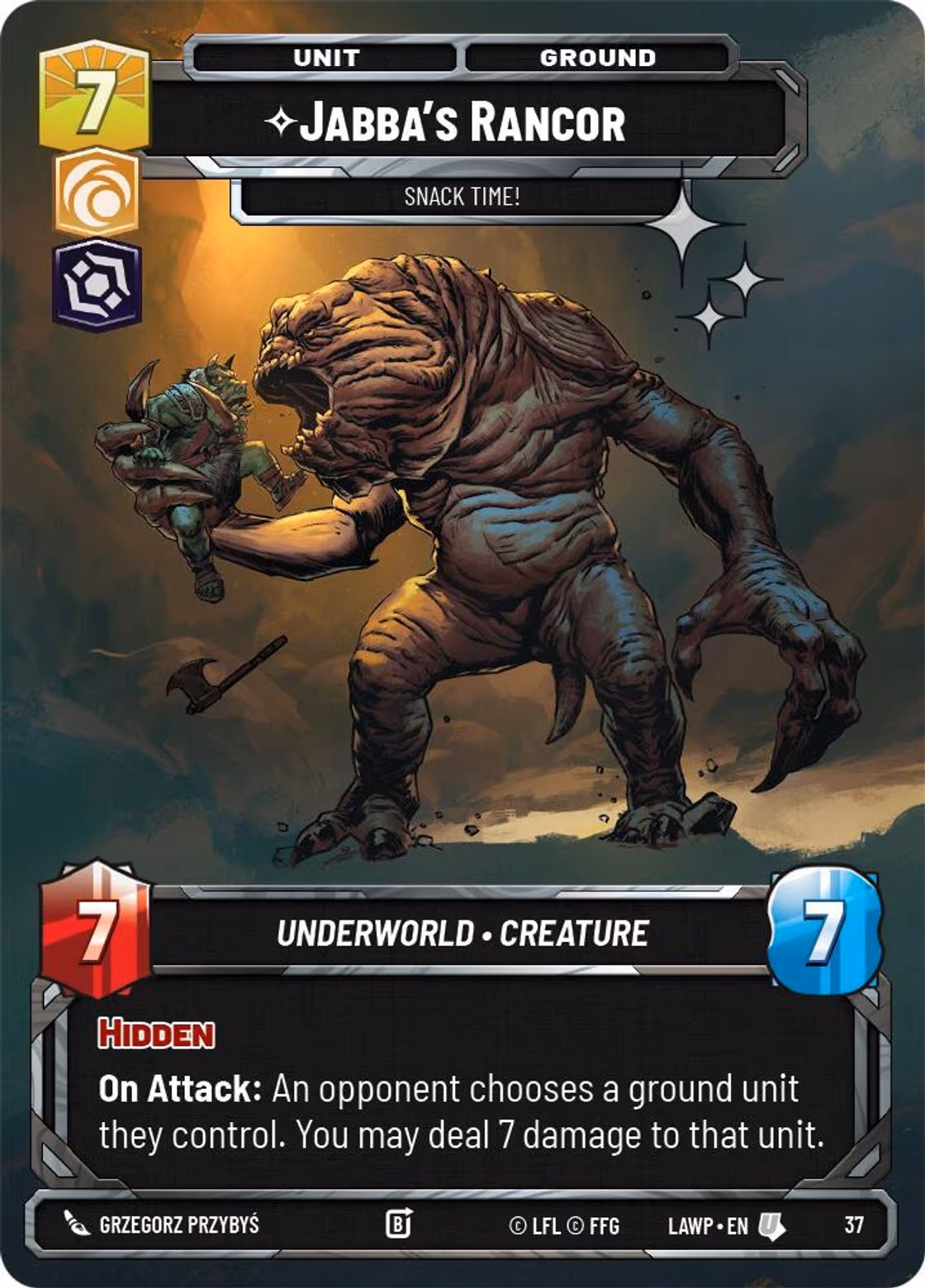 Jabba's Rancor - Snack Time! LAWOP-37 OP Promo Foil Star Wars Unlimited card