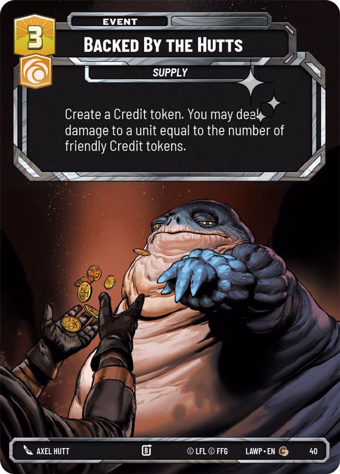 Backed by the Hutts LAWOP-40 OP Promo Foil Star Wars Unlimited card