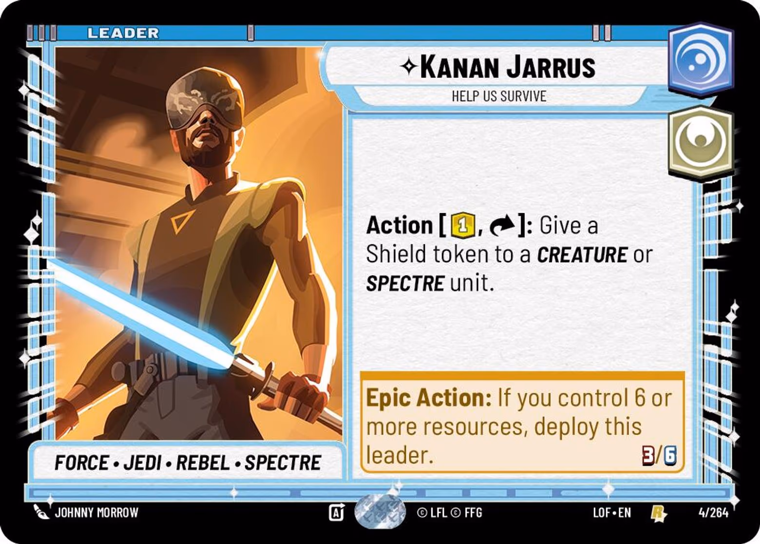 Kanan Jarrus - Help Us Survive LOF-004 Star Wars Unlimited card