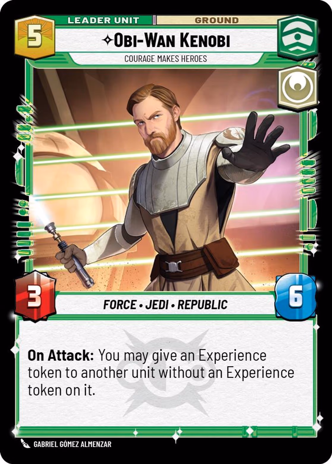 Obi-Wan Kenobi - Courage Makes Heroes LOF-008 Star Wars Unlimited card (back face)