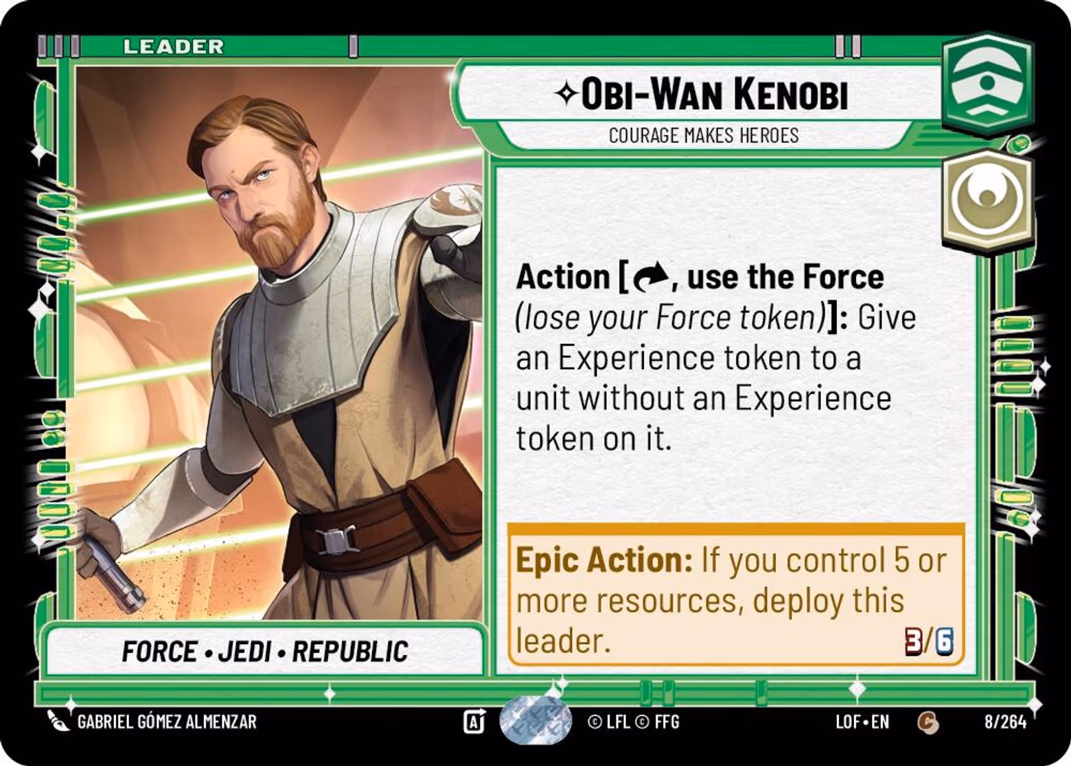 Obi-Wan Kenobi - Courage Makes Heroes LOF-008 Star Wars Unlimited card