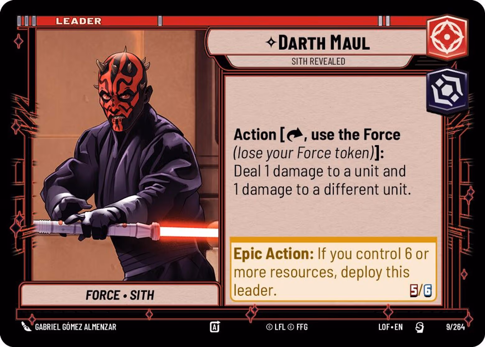 Darth Maul - Sith Revealed LOF-009 Star Wars Unlimited card