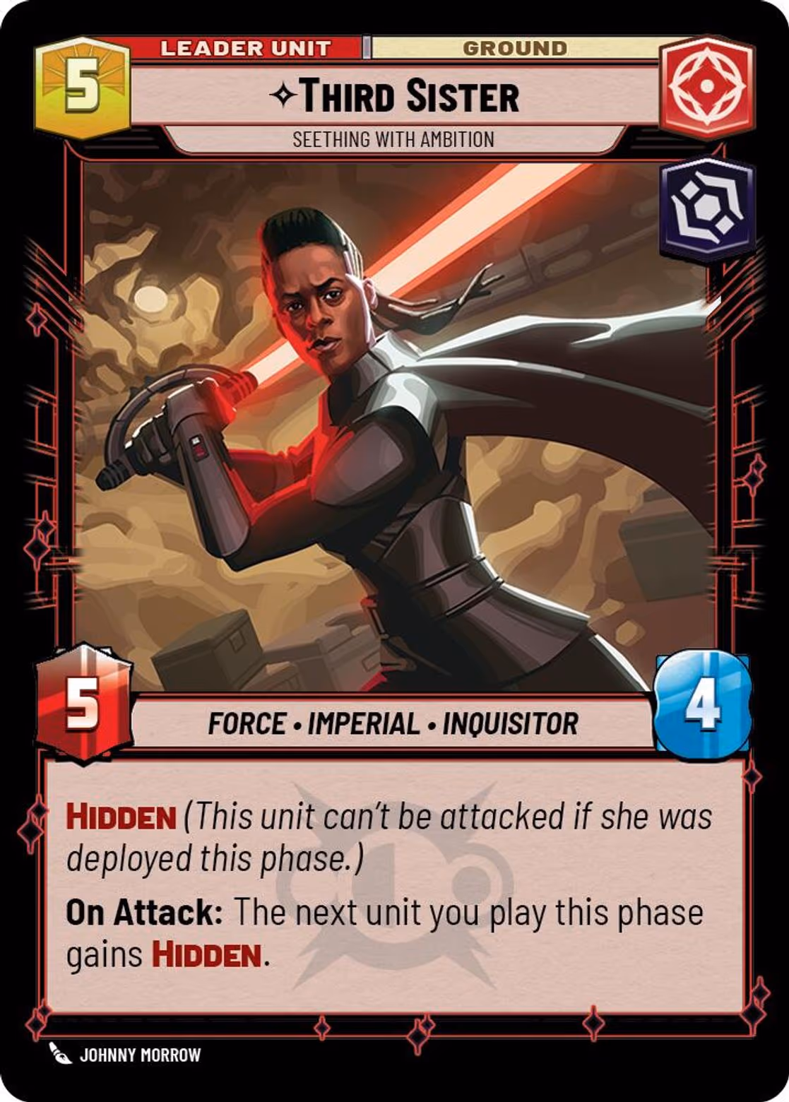 Third Sister - Seething With Ambition LOF-010 Star Wars Unlimited card (back face)