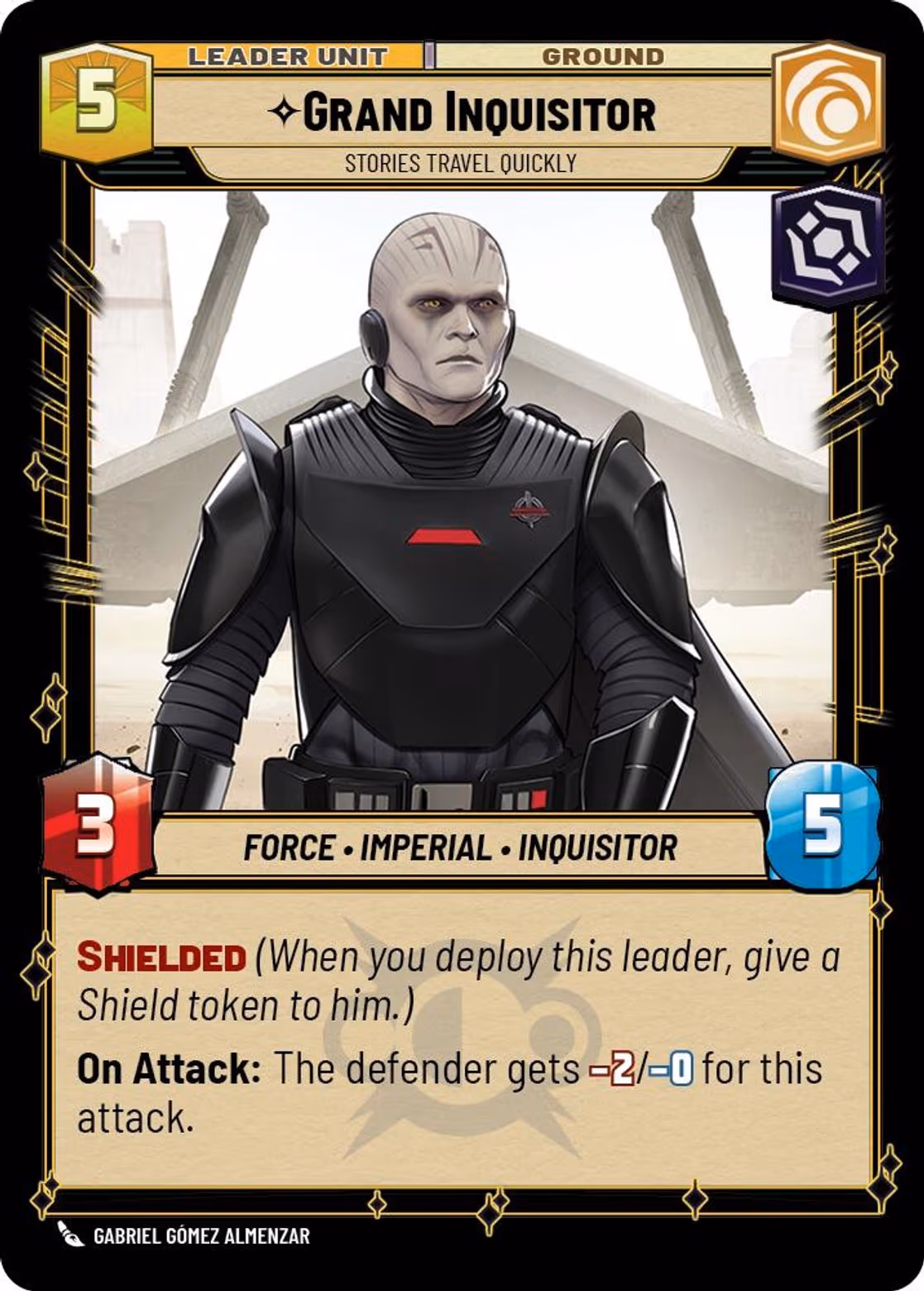 Grand Inquisitor - Stories Travel Quickly LOF-014 Star Wars Unlimited card (back face)