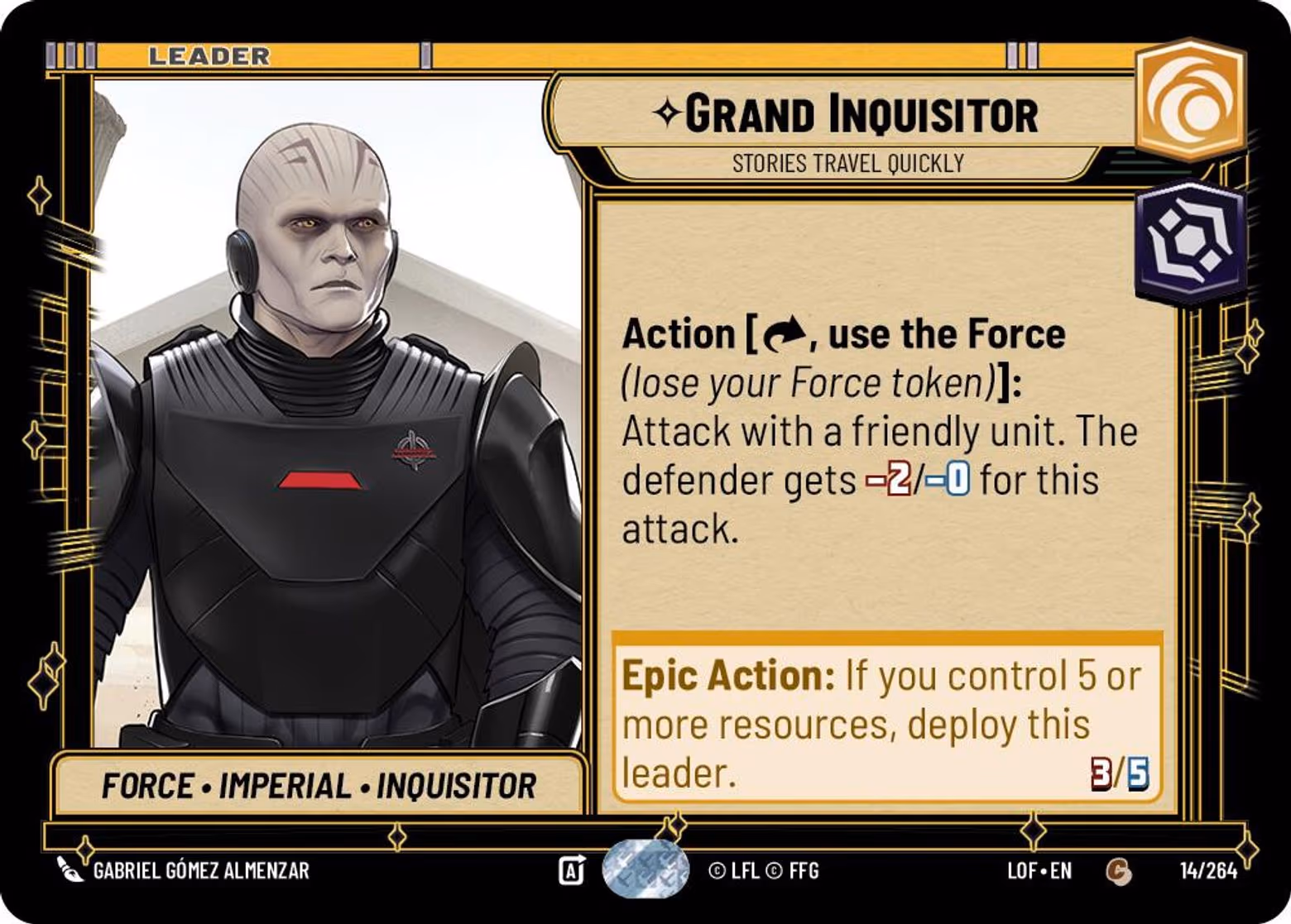 Grand Inquisitor - Stories Travel Quickly LOF-014 Star Wars Unlimited card