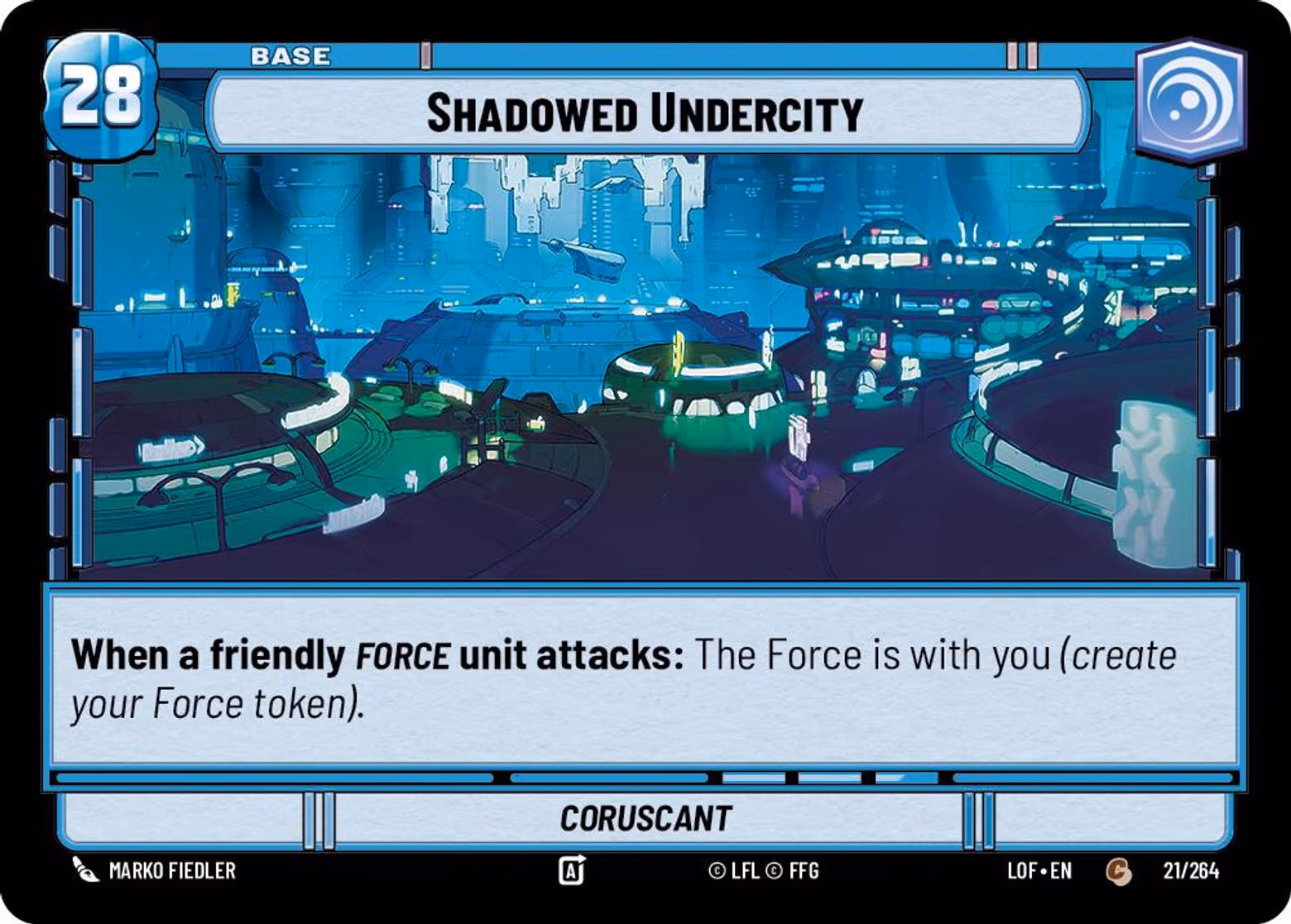 Shadowed Undercity - Coruscant LOF-021 Star Wars Unlimited card