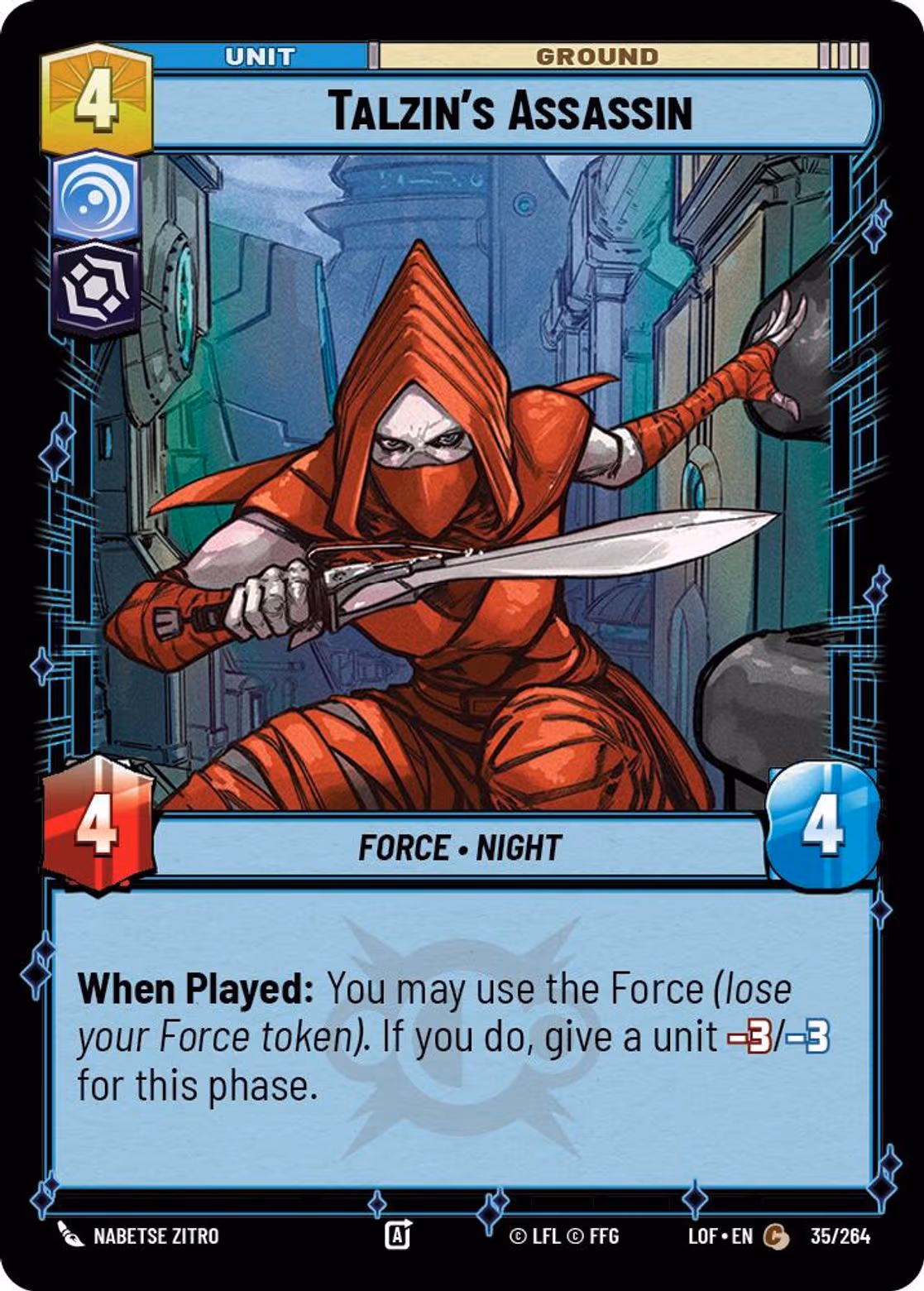 Talzin's Assassin LOF-035 Star Wars Unlimited card