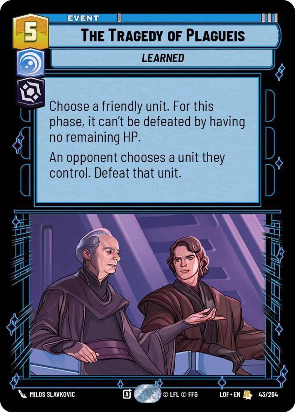 The Tragedy of Plagueis LOF-043 Star Wars Unlimited card