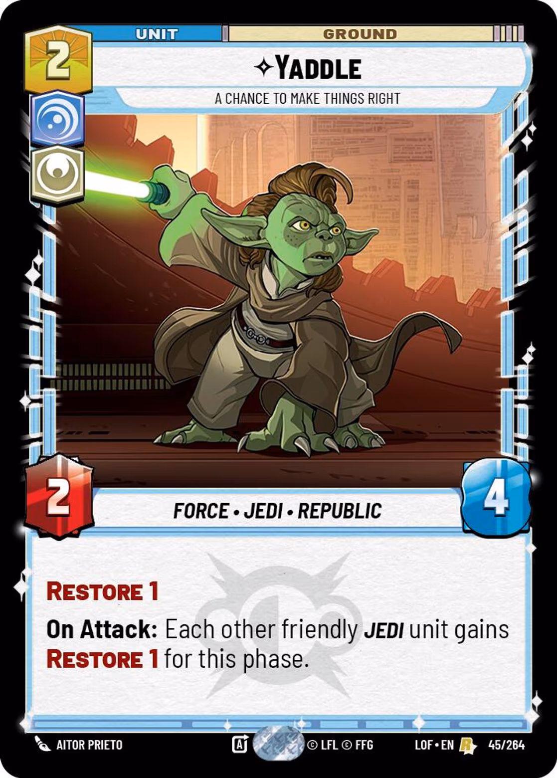 Yaddle - A Chance to Make Things Right LOF-045 Star Wars Unlimited card
