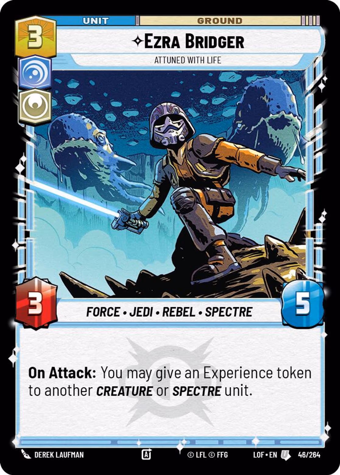 Ezra Bridger - Attuned With Life LOF-046 Star Wars Unlimited card