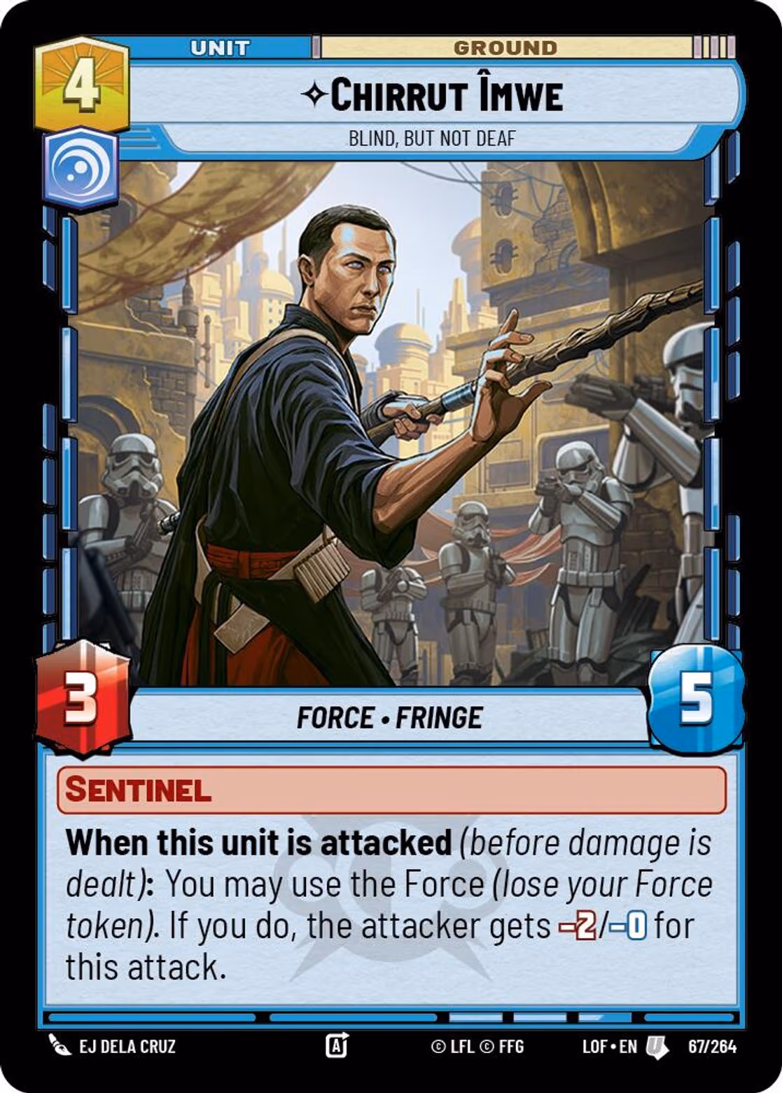Chirrut Îmwe - Blind, but not Deaf LOF-067 Star Wars Unlimited card