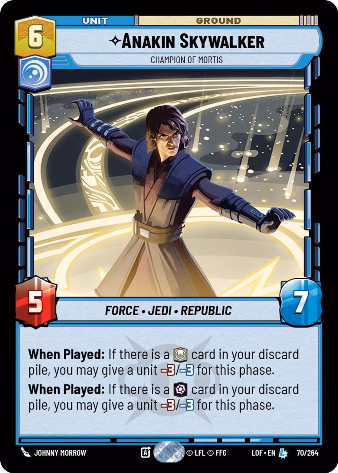 Anakin Skywalker - Champion of Mortis LOF-070 Star Wars Unlimited card