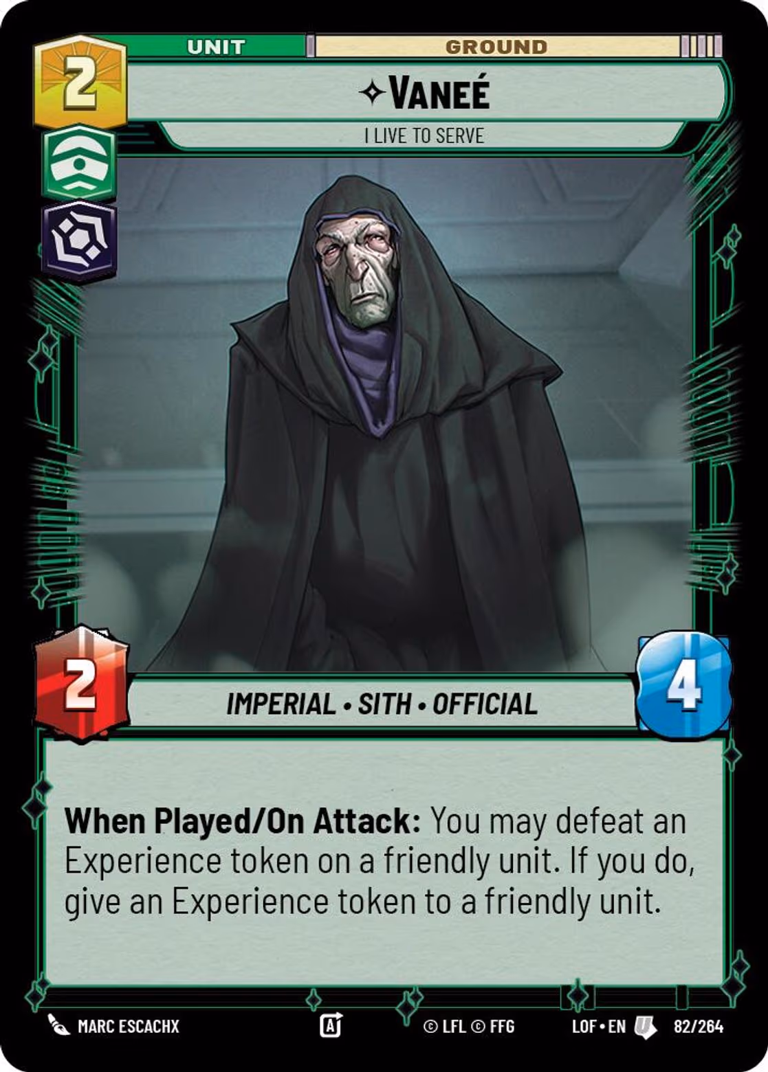 Vaneé - I Live to Serve LOF-082 Star Wars Unlimited card