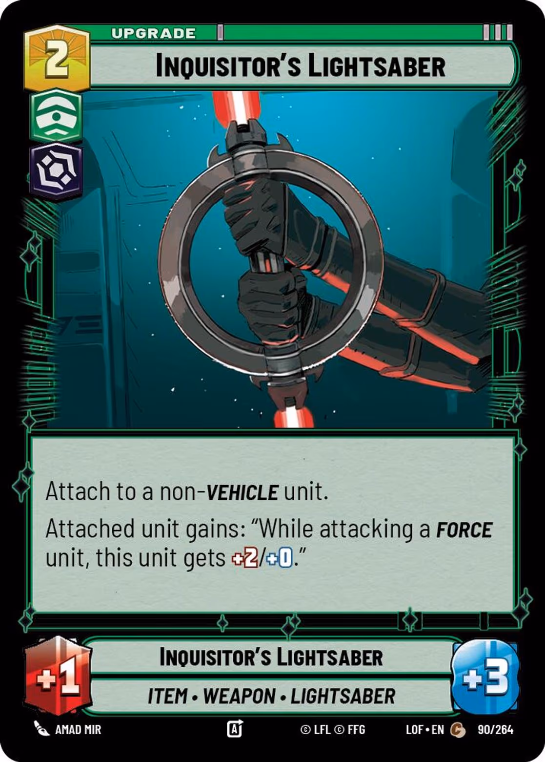Inquisitor's Lightsaber LOF-090 Star Wars Unlimited card