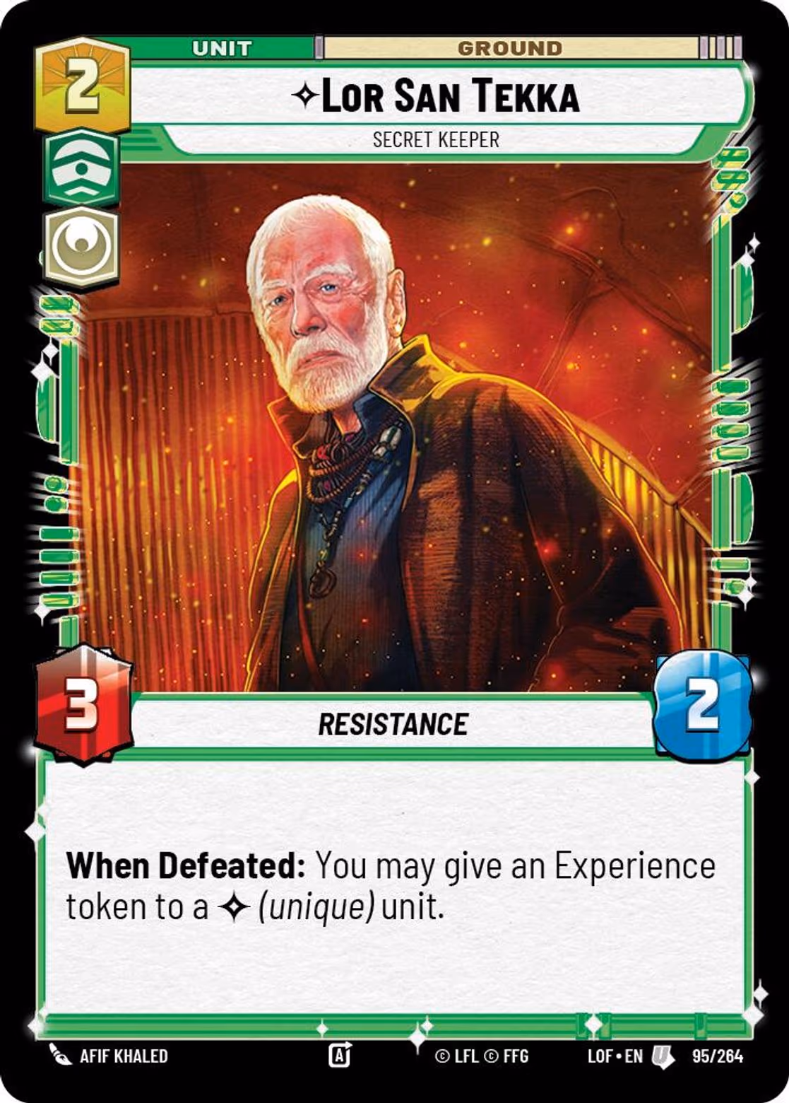 Lor San Tekka - Secret Keeper LOF-095 Star Wars Unlimited card