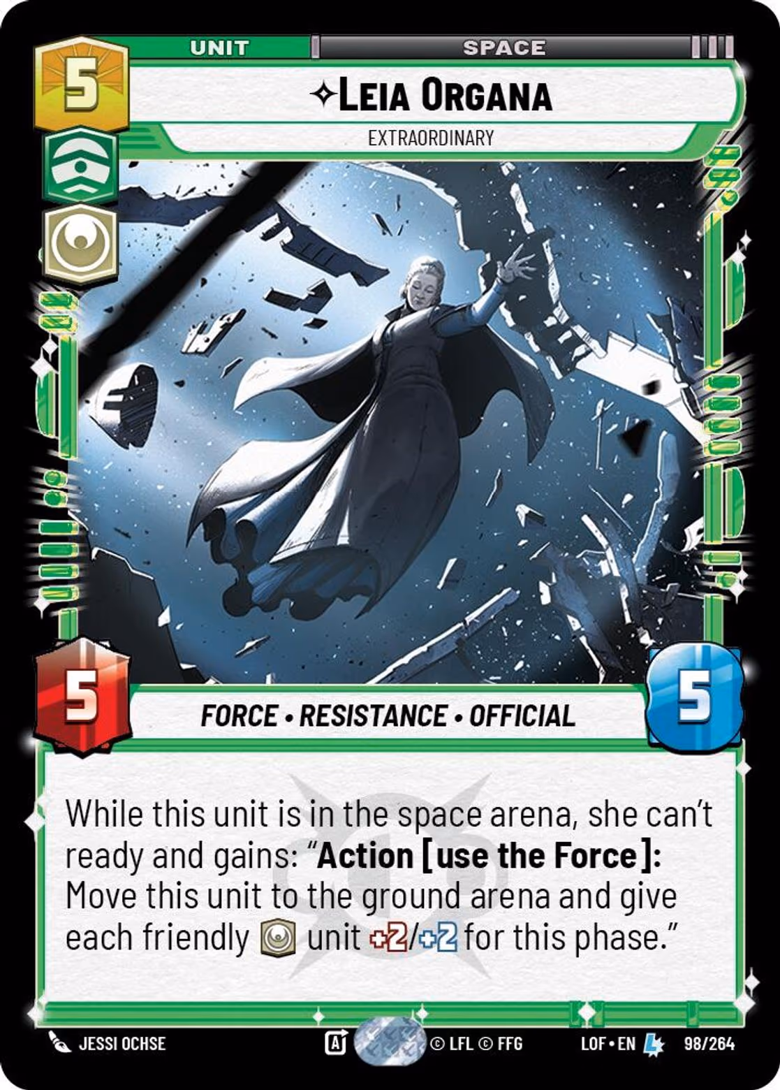 Leia Organa - Extraordinary LOF-098 Star Wars Unlimited card