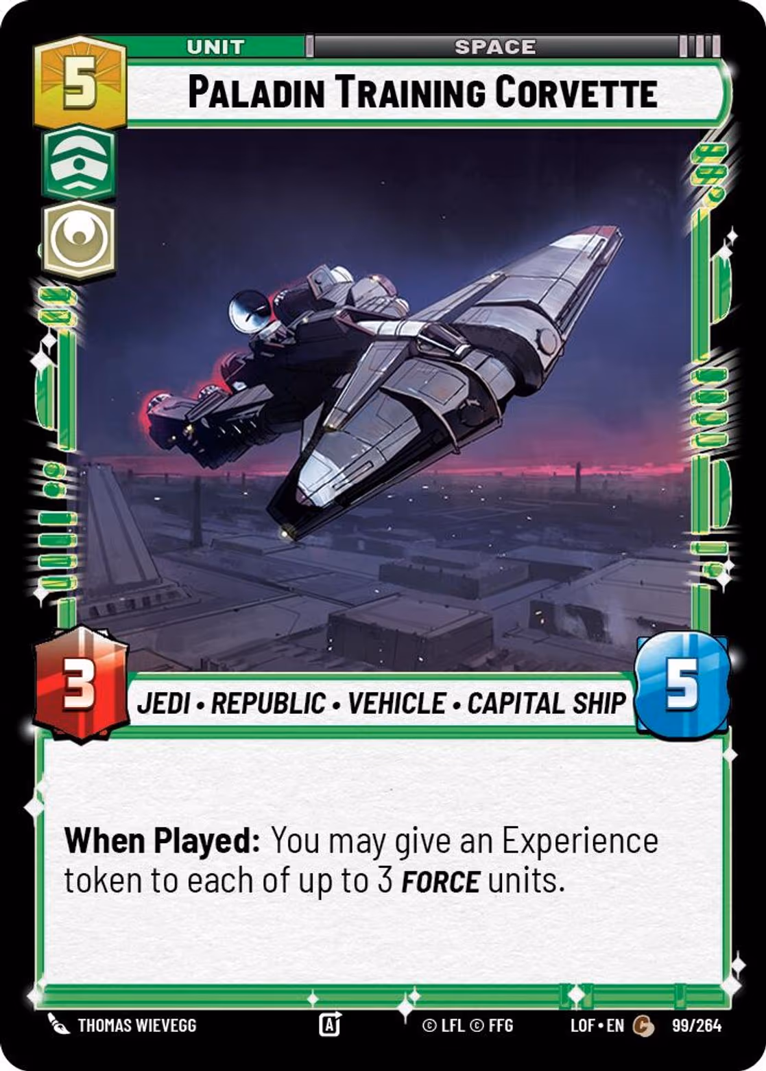 Paladin Training Corvette LOF-099 Star Wars Unlimited card
