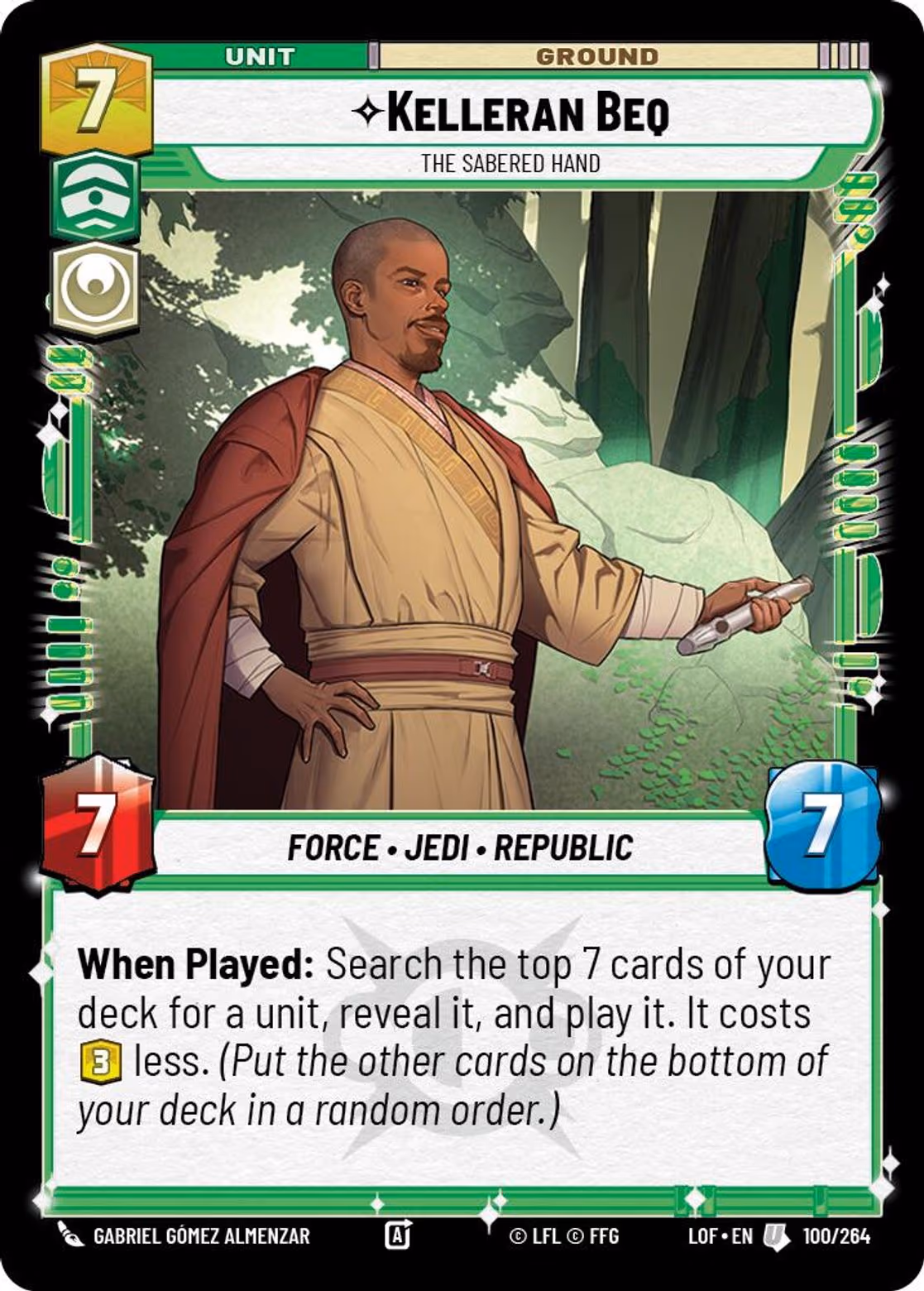 Kelleran Beq - The Sabered Hand LOF-100 Star Wars Unlimited card