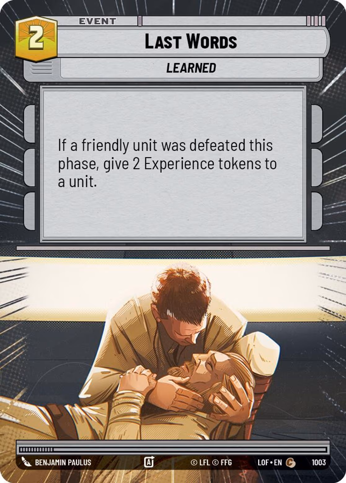 Last Words LOF-1003 Hyperspace Foil Star Wars Unlimited card