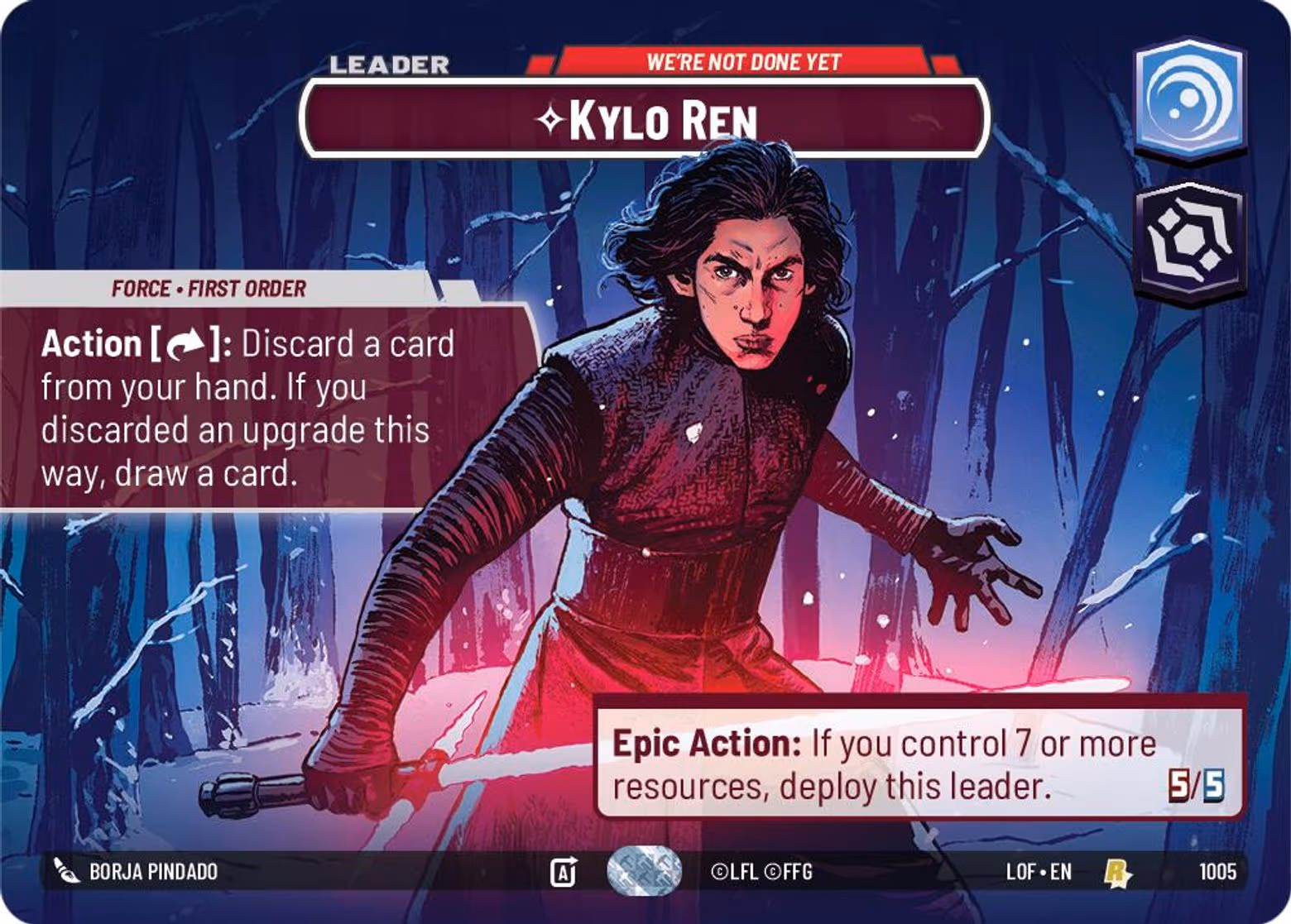 Kylo Ren - We're Not Done Yet LOF-1005 Showcase Star Wars Unlimited card