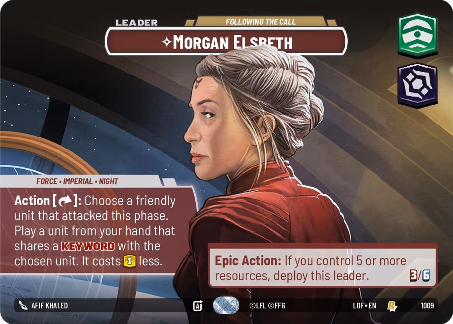 Morgan Elsbeth - Following the Call LOF-1009 Showcase Star Wars Unlimited card