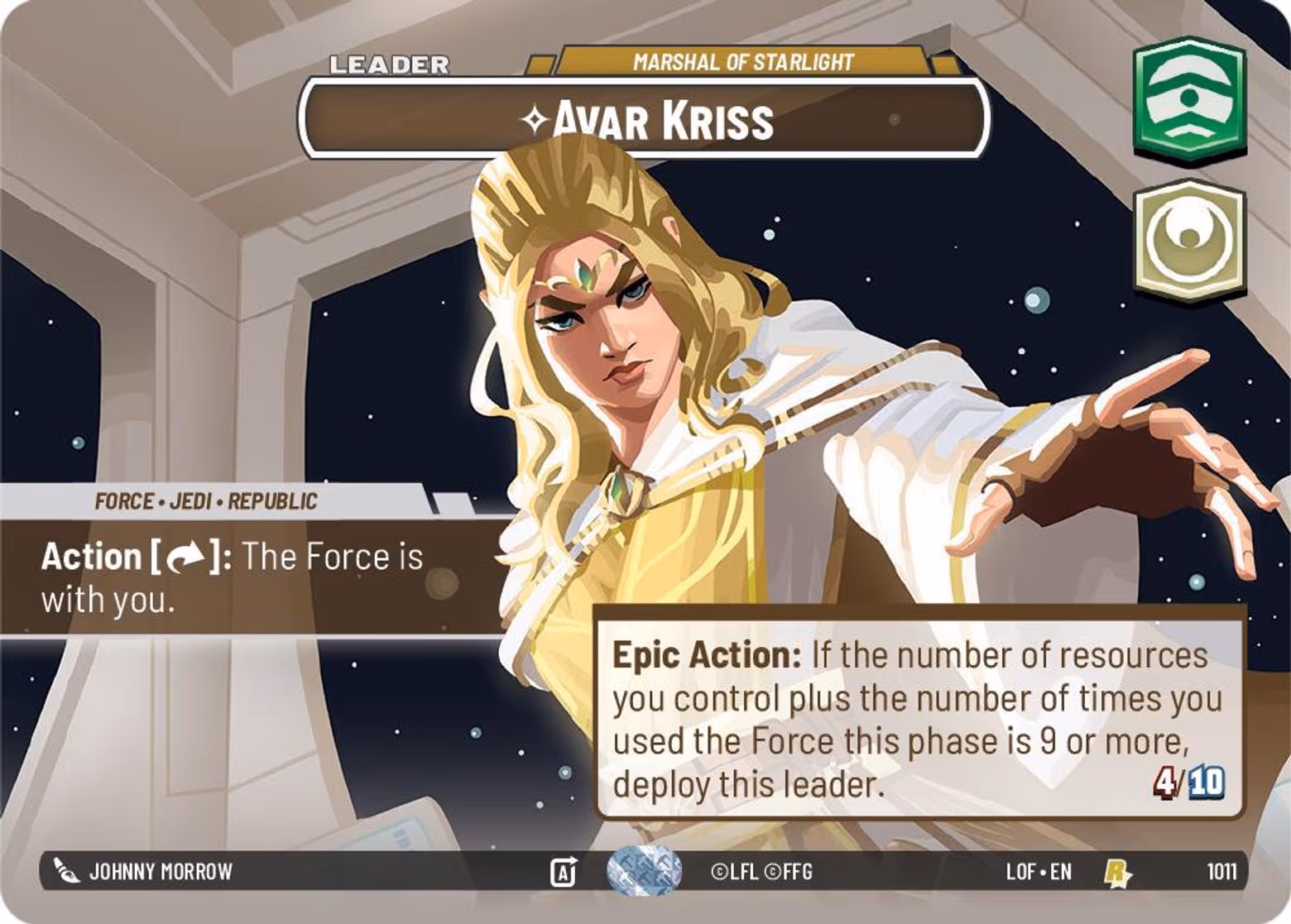 Avar Kriss - Marshal of Starlight LOF-1011 Showcase Star Wars Unlimited card