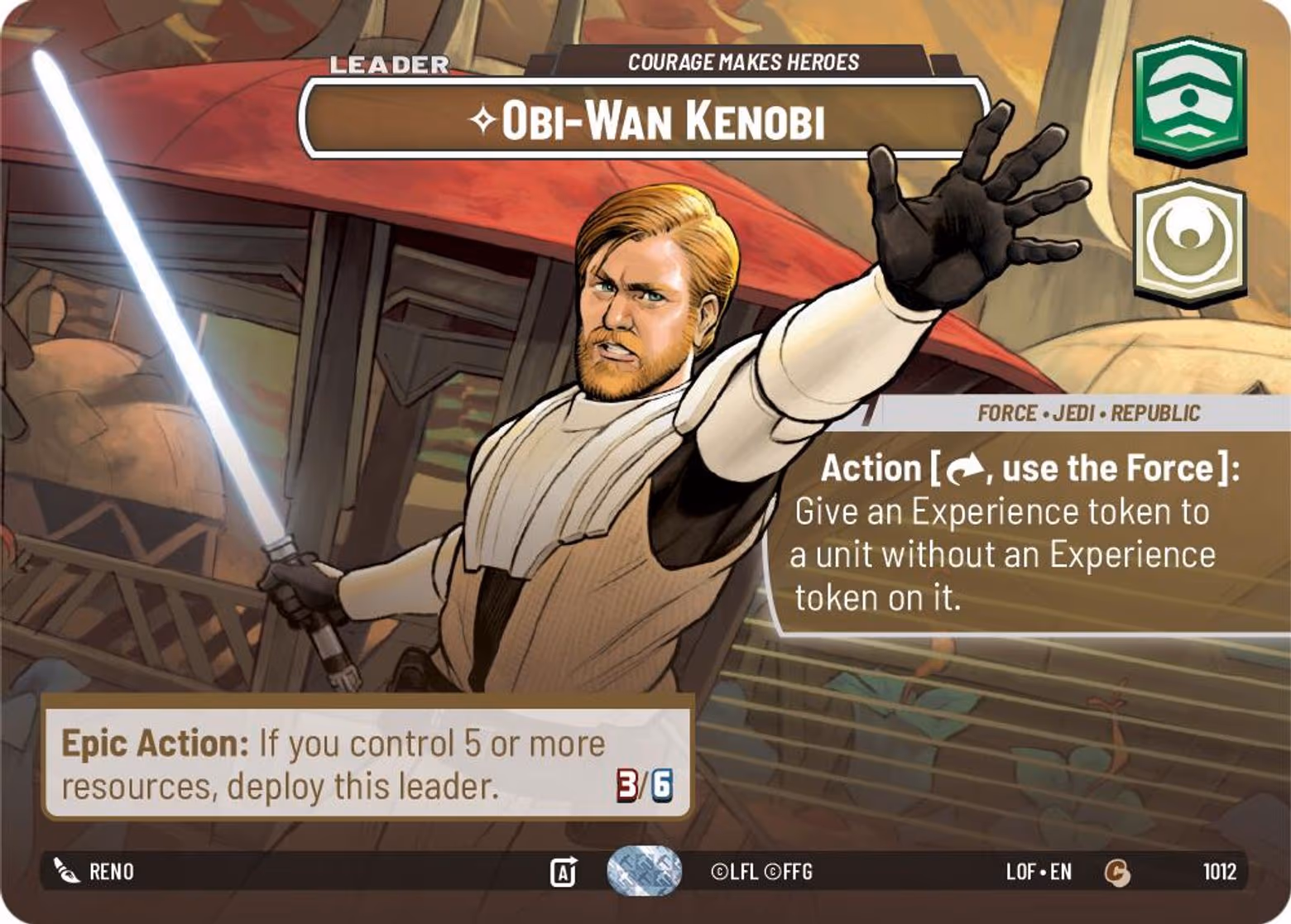 Obi-Wan Kenobi - Courage Makes Heroes LOF-1012 Showcase Star Wars Unlimited card