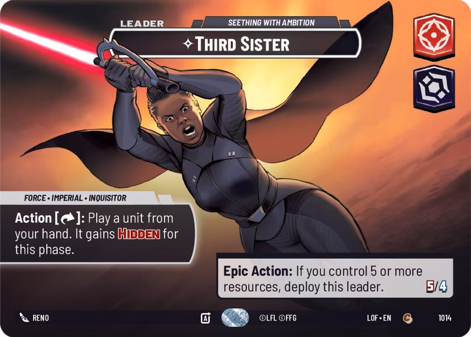 Third Sister - Seething With Ambition LOF-1014 Showcase Star Wars Unlimited card