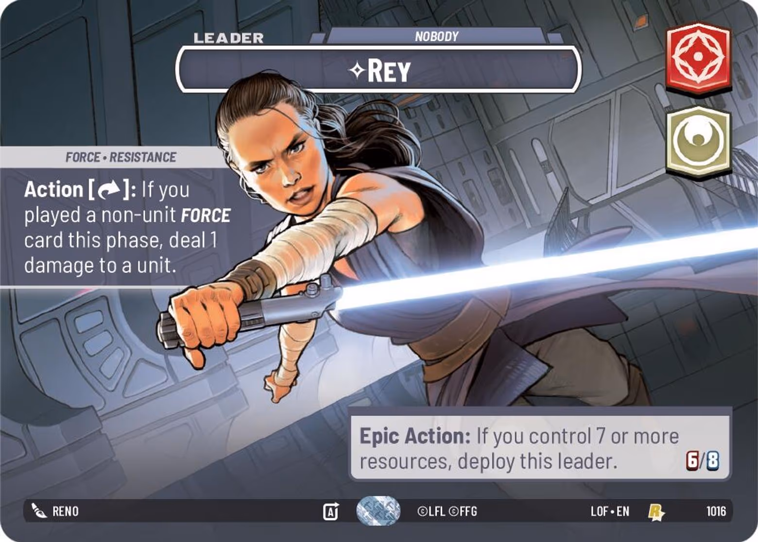 Rey - Nobody LOF-1016 Showcase Star Wars Unlimited card