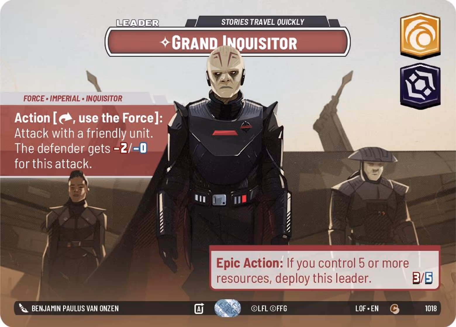 Grand Inquisitor - Stories Travel Quickly LOF-1018 Showcase Star Wars Unlimited card