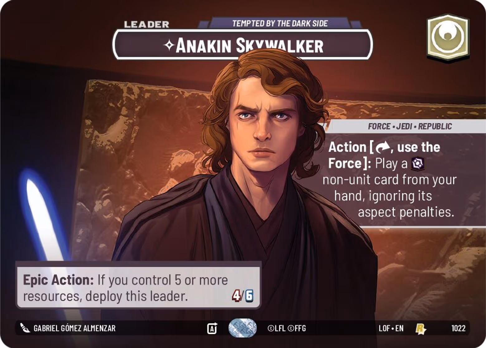 Anakin Skywalker - Tempted by the Dark Side LOF-1022 Showcase Star Wars Unlimited card