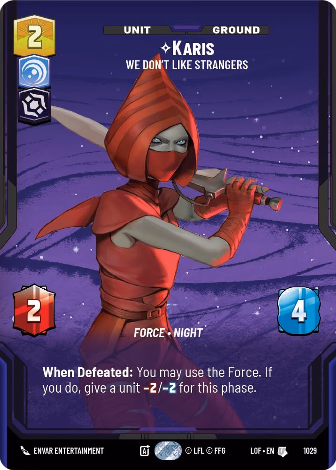 Karis - We Don't Like Strangers LOF-1029 Prestige Star Wars Unlimited card