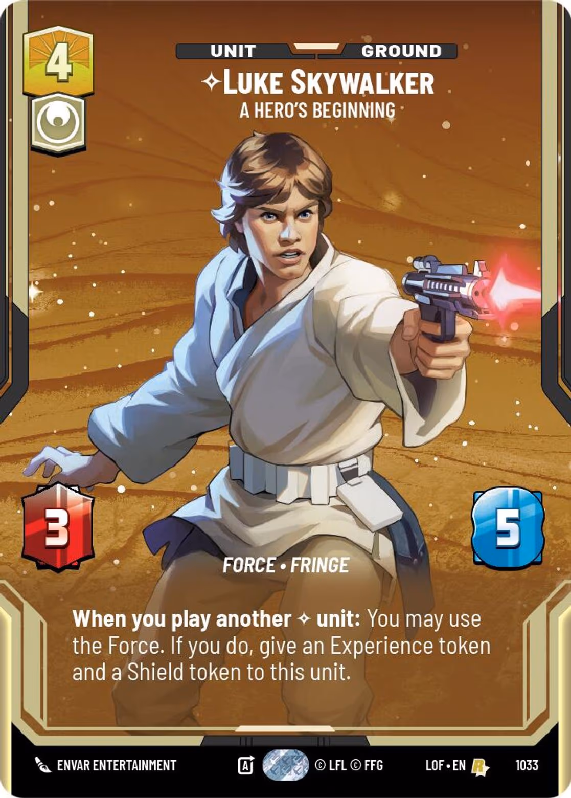 Luke Skywalker - A Hero's Beginning LOF-1033 Prestige Star Wars Unlimited card