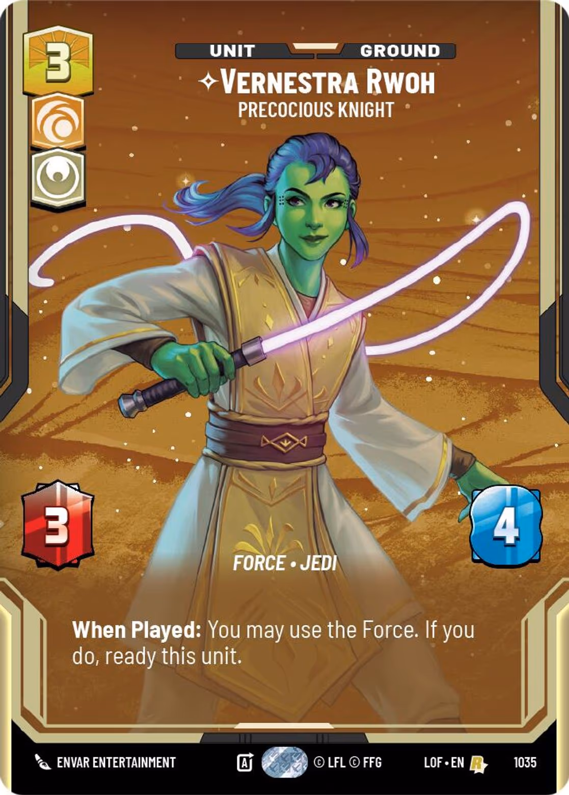 Vernestra Rwoh - Precocious Knight LOF-1035 Prestige Star Wars Unlimited card