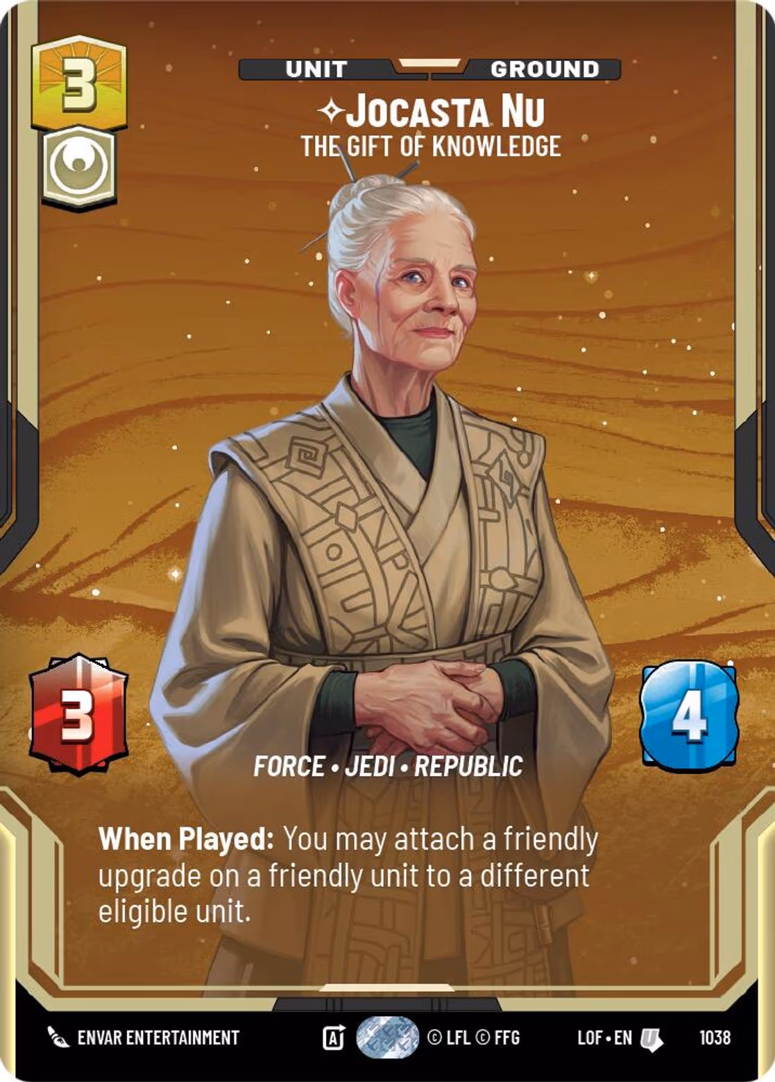 Jocasta Nu - The Gift of Knowledge LOF-1038 Prestige Star Wars Unlimited card