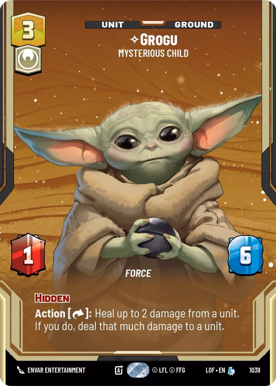 Grogu - Mysterious Child LOF-1039 Prestige Star Wars Unlimited card