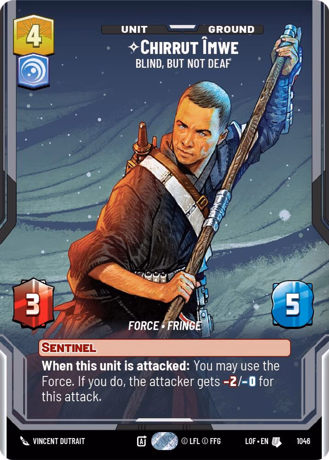 Chirrut Îmwe - Blind, but not Deaf LOF-1046 Prestige Star Wars Unlimited card