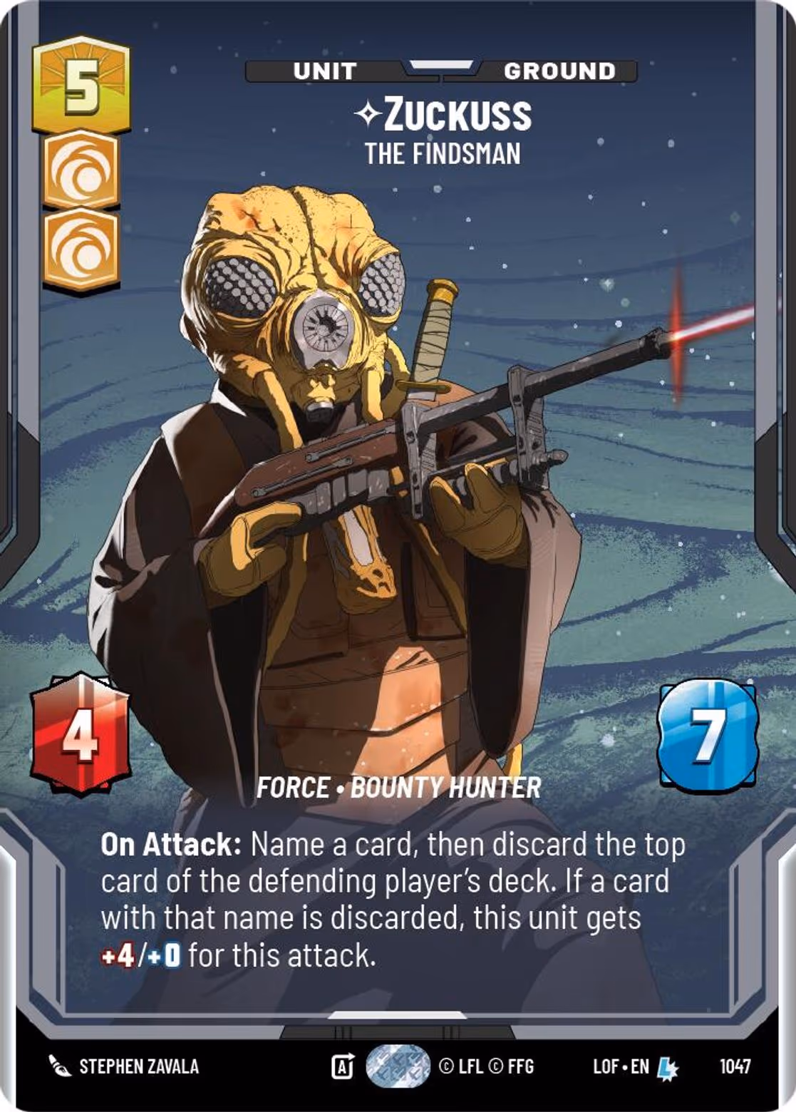 Zuckuss - The Findsman LOF-1047 Prestige Star Wars Unlimited card