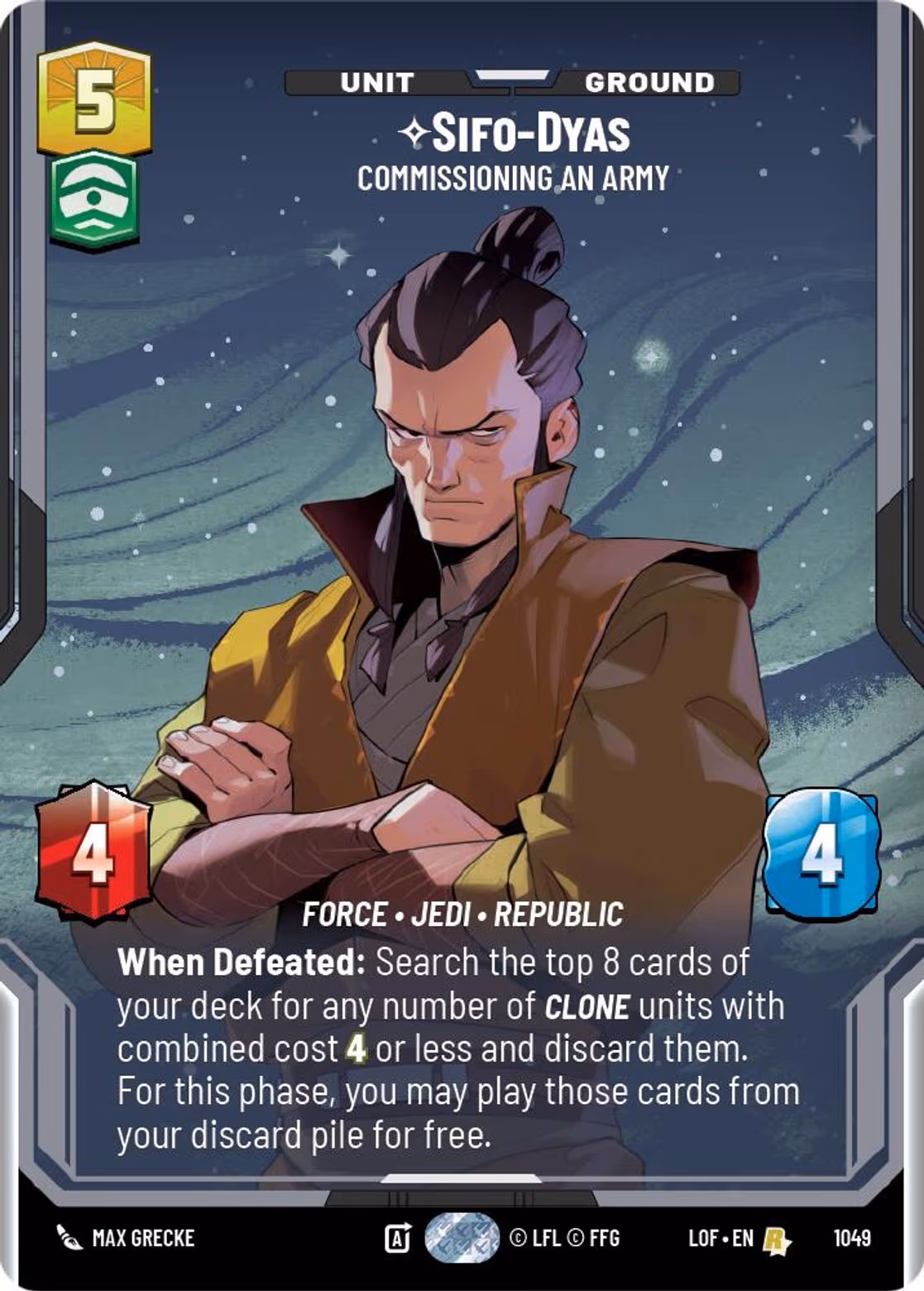 Sifo-Dyas LOF-1049 Prestige Star Wars Unlimited card