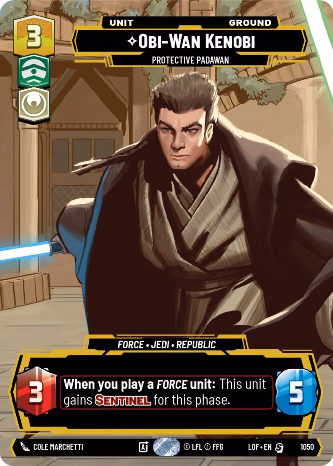 Obi-Wan Kenobi - Protective Padawan LOF-1050 Prestige Star Wars Unlimited card