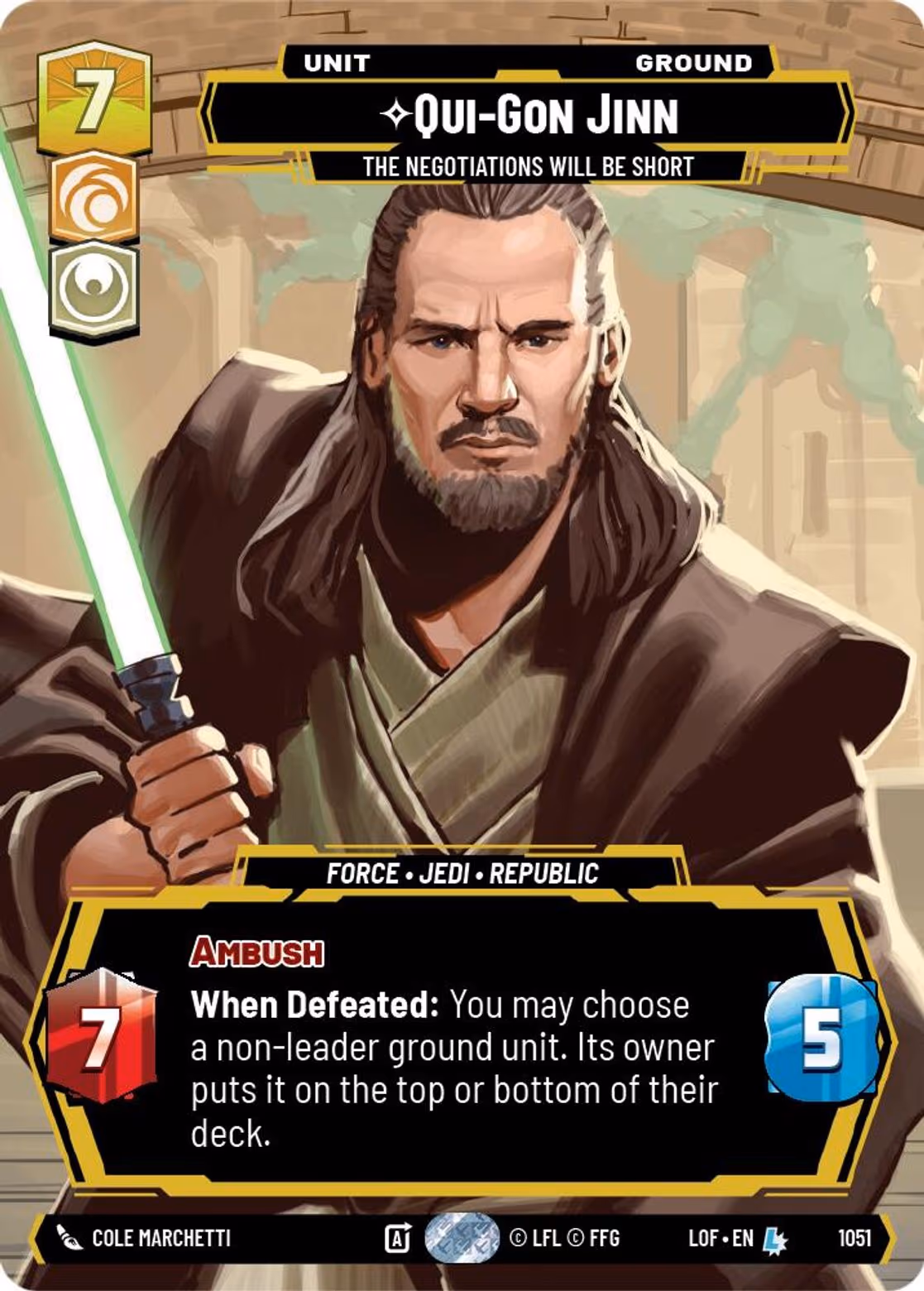 Qui-Gon Jinn - The Negotiations will be Short LOF-1051 Prestige Star Wars Unlimited card
