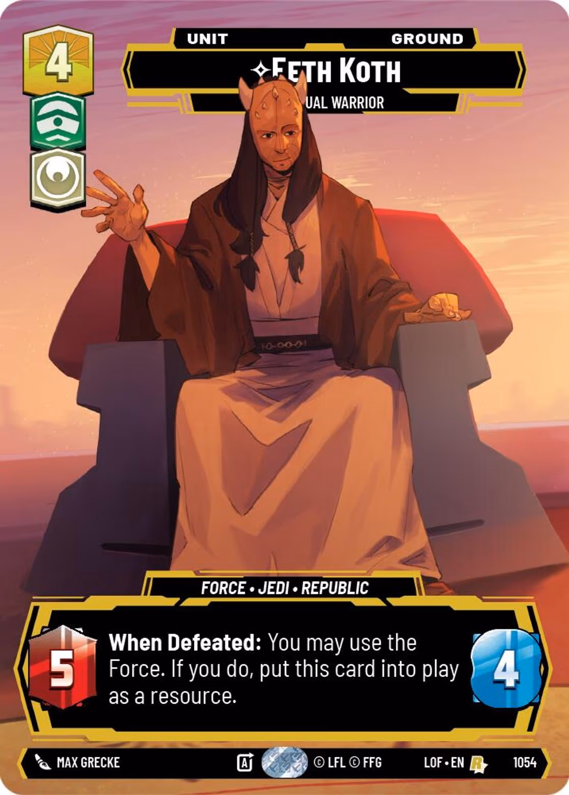 Eeth Koth - Spiritual Warrior LOF-1054 Prestige Star Wars Unlimited card