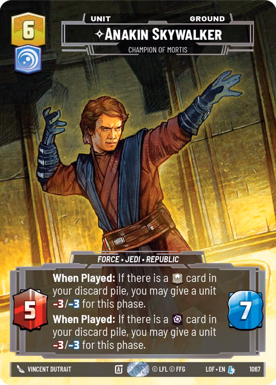 Anakin Skywalker - Champion of Mortis LOF-1067 Prestige Star Wars Unlimited card