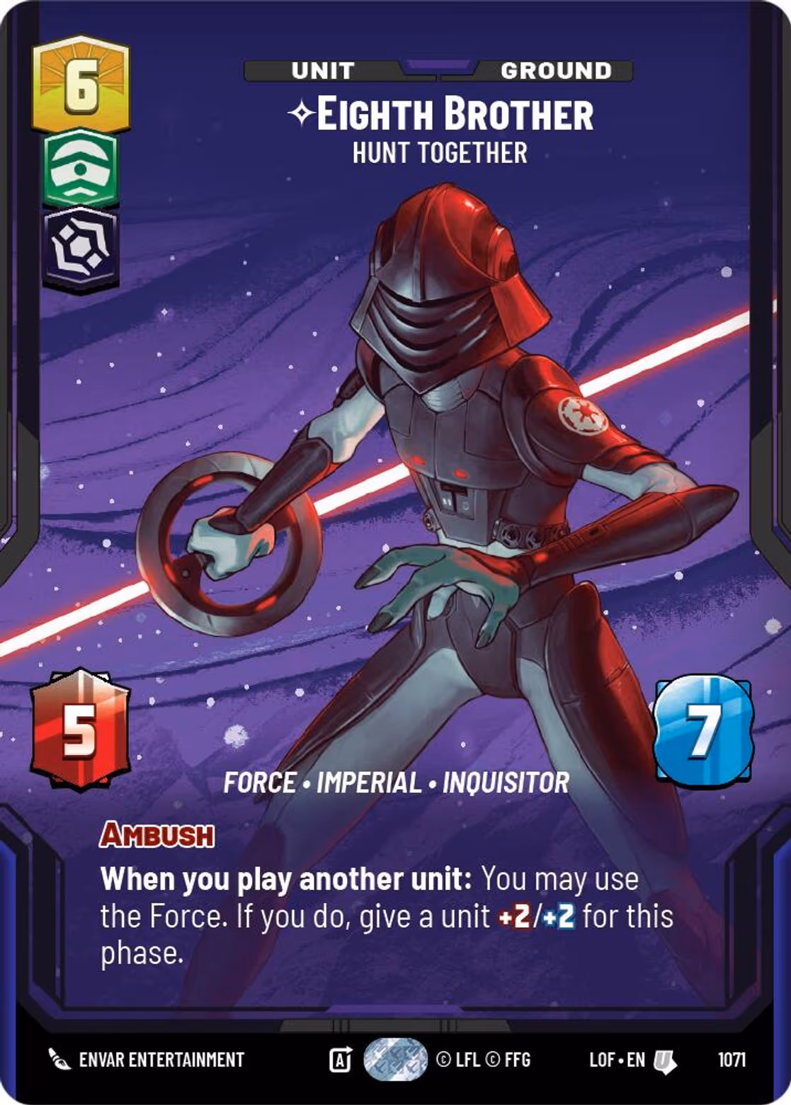 Eighth Brother - Hunt Together LOF-1071 Prestige Foil Star Wars Unlimited card