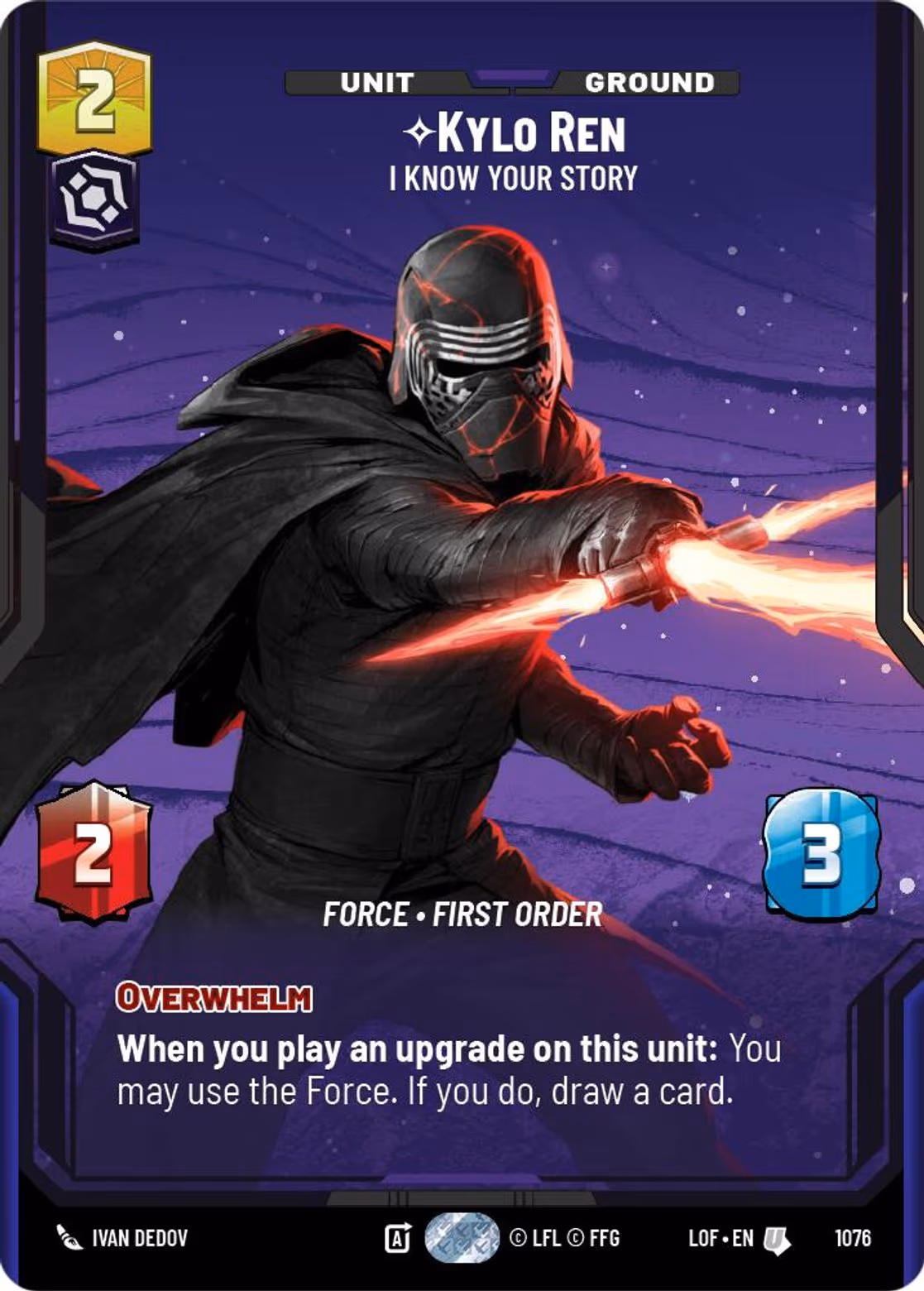 Kylo Ren - I Know Your Story LOF-1076 Prestige Foil Star Wars Unlimited card
