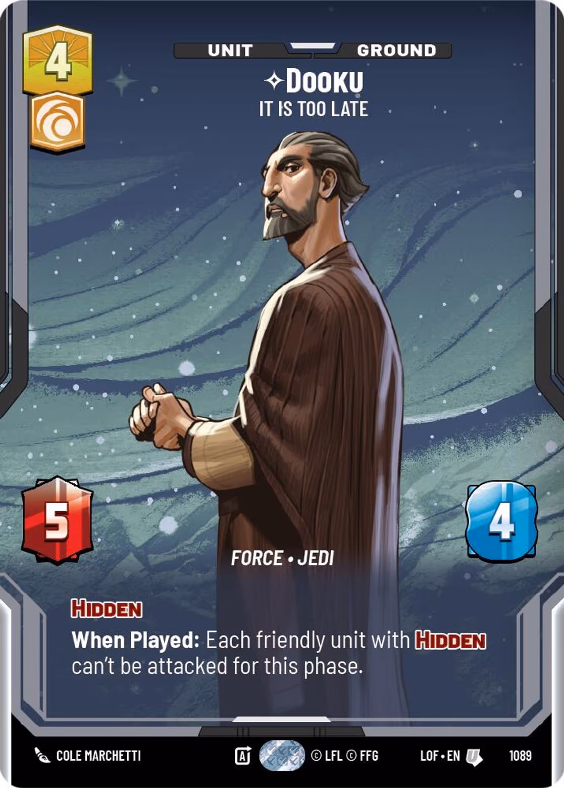 Dooku - It is Too Late LOF-1089 Prestige Foil Star Wars Unlimited card