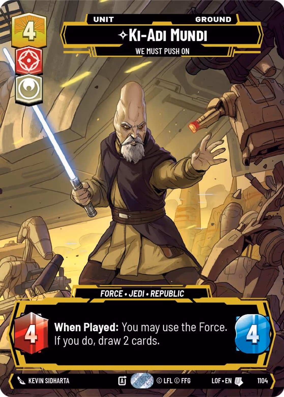 Ki-Adi-Mundi - We Must Push On LOF-1104 Prestige Foil Star Wars Unlimited card