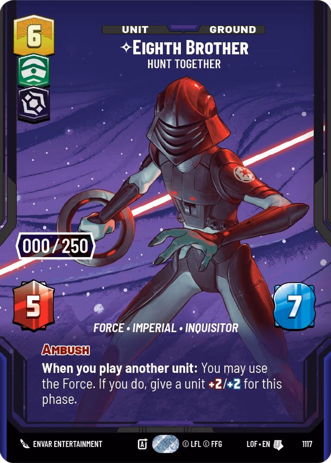 Eighth Brother - Hunt Together LOF-1117 Prestige Serialized Star Wars Unlimited card