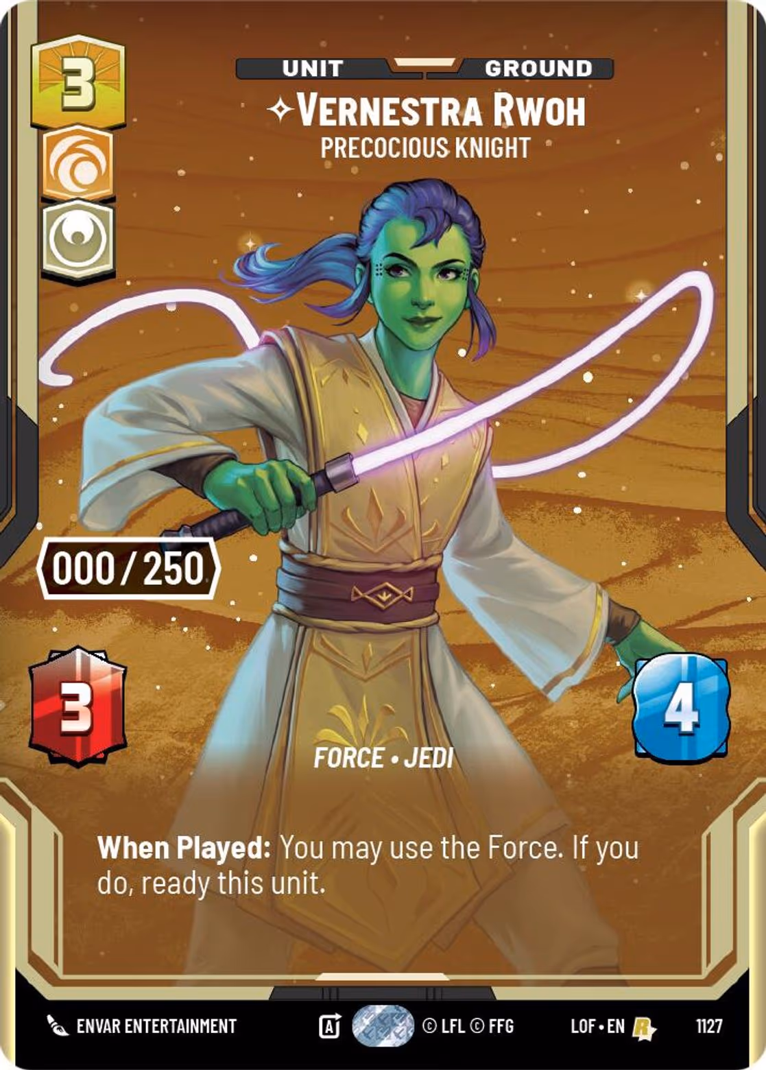 Vernestra Rwoh - Precocious Knight LOF-1127 Prestige Serialized Star Wars Unlimited card